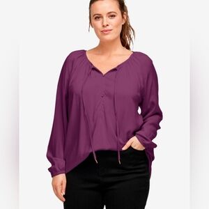 Ellos Tie Neck Peasant Tunic